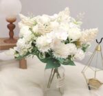 VRB Dec 1 Pcs Artificial Flower Bunch Dahlia,Lily,Roses Flowers Sticks,Lily Artificial Flowers for Home Decor,Bedroom, Living Room, Table, Balcony, Office, Wedding, Pooja