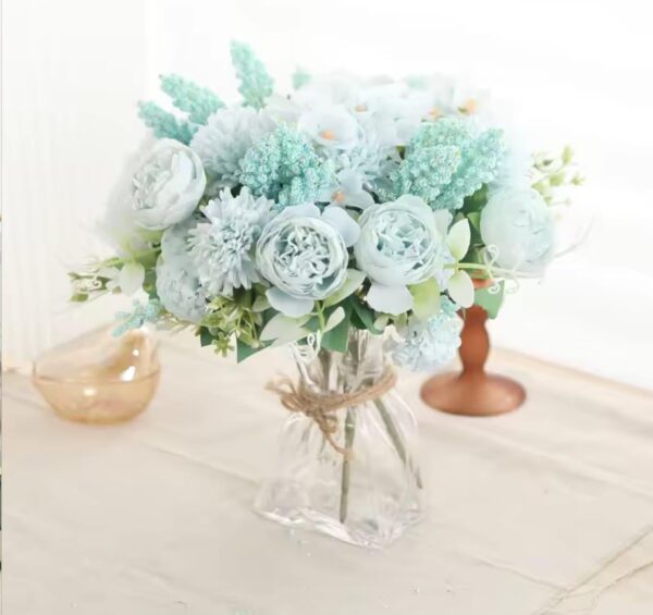 VRB Dec 1 Pcs Artificial Flower Bunch Dahlia,Lily,Roses Flowers Sticks,Lily Artificial Flowers for Home Decor,Bedroom, Living Room, Table, Balcony, Office, Wedding, Pooja