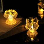 VRB Dec 2 Pcs Small Antique LED Lantern Pillar Candles Acrylic Flameless & Smokeless Decorative LED Tea Light Candle Perfect for Gifting, Home,Diwali, Christmas,Decorative Candles,Birthday
