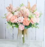 VRB Dec 1 Pcs Artificial Flower Bunch Dahlia,Lily,Roses Flowers Sticks,Lily Artificial Flowers for Home Decor,Bedroom, Living Room, Table, Balcony, Office, Wedding, Pooja