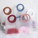 25x14x28 Big Circle Transparent Leather Handle Bag