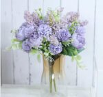 VRB Dec 1 Pcs Artificial Flower Bunch Dahlia,Lily,Roses Flowers Sticks,Lily Artificial Flowers for Home Decor,Bedroom, Living Room, Table, Balcony, Office, Wedding, Pooja