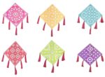 VRB Dec 6 Pcs Lippan Art Wall Decor for Ganpati Decoration setup for home,hanging decoration items,hangings for home decoration,Modern decoration for home. (Multicolor Square lippan - 6 Pcs)