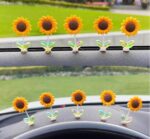 VRB Dec 10 pcs of Sunflower for Car Dashboard Decoration Items/car Decor Accessories for Dashboard,Miniature Toys,Car Dashboar,Decoration Accessories for Car,SUV,etc. (10 Pcs Cute Swinging Sunflower)