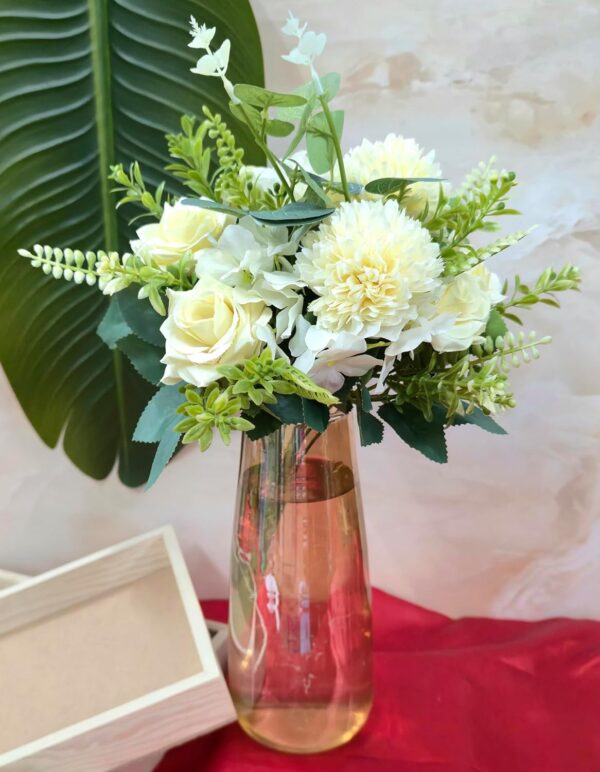 VRB Dec 1 Bunch Dry Rose Bunch,Artificial Flower Bunch,Fake Flowers for Gifting, Home, Office, Bedroom Decoration Items Flowers for vase,Office, Wedding, Pooja