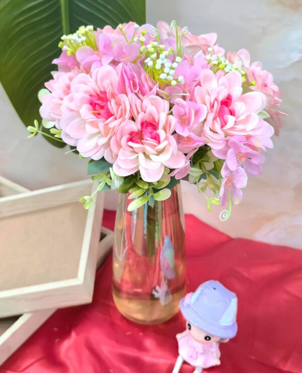 VRB Dec 2 Pcs Artificial Flower Bunch Lily Star, Flowers Sticks Artificial Flowers for Home Decor,Bedroom, Living Room, Table, Balcony, Office, Wedding, Pooja.