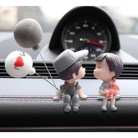 VRB Dec 1 Set of Car Dashboard Decoration Items/car Decor Accessories for Dashboard,Miniature Toys,Car Dashboard Interior Decoration Accessories for Car,SUV,etc. (CoupleMiniature with Ballon - 1 Set)