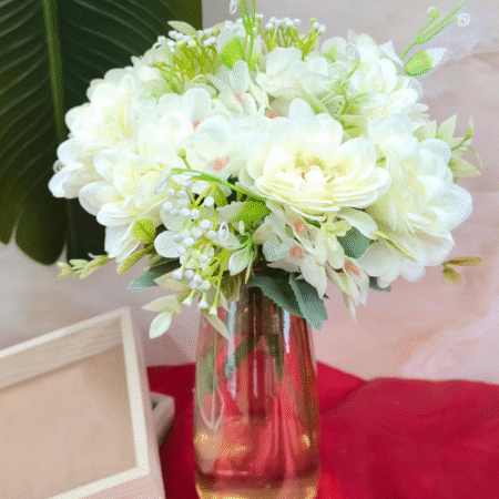 VRB Dec 2 Pcs Artificial Flower Bunch Lily Star, Flowers Sticks Artificial Flowers for Home Decor,Bedroom, Living Room, Table, Balcony, Office, Wedding, Pooja.