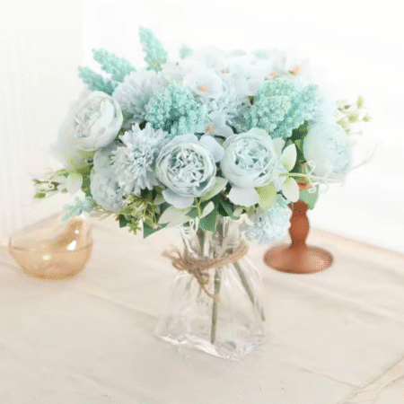 VRB Dec 1 Pcs Artificial Flower Bunch Dahlia,Lily,Roses Flowers Sticks,Lily Artificial Flowers for Home Decor,Bedroom, Living Room, Table, Balcony, Office, Wedding, Pooja
